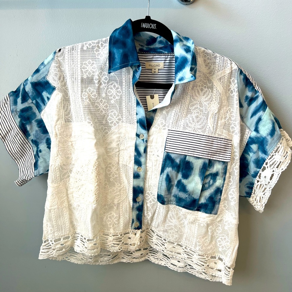 Anthropologie Patterned Short Sleeve